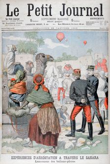 Hot air baloons crossing the Sahara desert, 1903