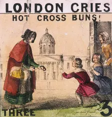 Hot Cross Buns! Cries of London, c1840. Artist: TH Jones