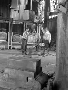 Hot iron ready for forging, J Beardshaw & Sons, Sheffield, South Yorkshire, 1963. Creator: Michael Walters