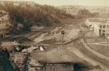Hot Springs, SD From the Fremont, Elkhorn and MV Ry bridge looking north to Fred..., 1891. Creator: John C. H. Grabill