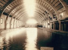 Hot Springs, SD Interior of largest plunge bath in US on FE and MV R'y, 1891. Creator: John C. H. Grabill