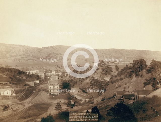 Hot Springs, SD Minnekahta, Ave Bath house 1; Sanitarium 2; Gillespie House 3; FE and MV..., 1891. Creator: John C. H. Grabill.