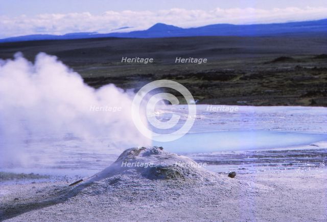 Hot Spring and Calcite Formation, Hveravellir, Central Iceland, 20th century. Artist: CM Dixon.