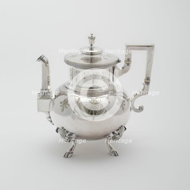 Hot Water Kettle, part of Tea and Coffee Set, 1878. Creator: Rogers Smith and Company.