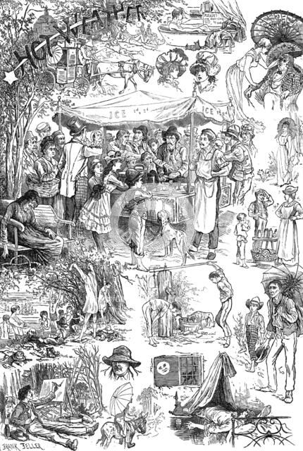 Hot weather sketches, 1881. Creator: Frank Feller.