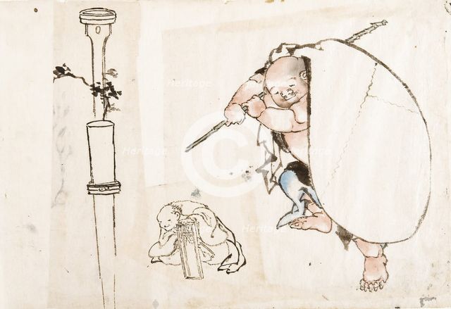 Hotei, First quarter of 19th cen.. Creator: Hokusai, Katsushika (1760-1849).