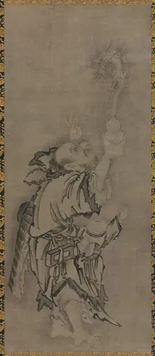 Hotei with Daoist Immortals: Immortal with Gourd and Dragon, c. 1575-1600. Creator: Ky?seki Tomonobu (Japanese, 1653-1721)