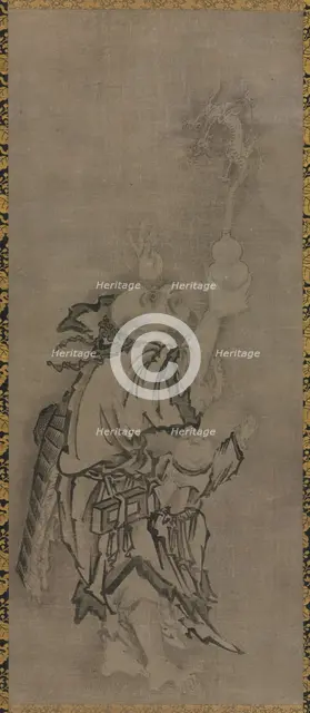 Hotei with Daoist Immortals: Immortal with Gourd and Dragon, c. 1575-1600. Creator: Ky?seki Tomonobu (Japanese, 1653-1721).
