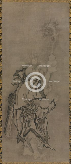 Hotei with Daoist Immortals: Immortal with Gourd and Dragon, c. 1575-1600. Creator: Ky?seki Tomonobu (Japanese, 1653-1721).