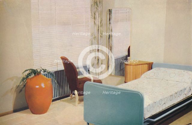 'Hotel bedroom', 1940. Artist: Unknown.