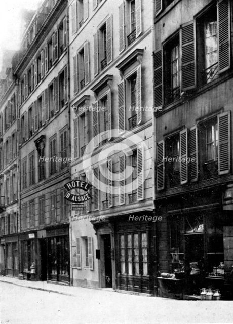 Hotel D'Alsace, Paris, 1914. Creator: Unknown.