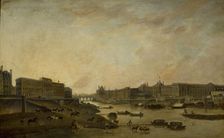 Hotel de la Monnaie and the Louvre, seen from Pont-Neuf, around 1800. Creator: Pierre-Antoine Demachy