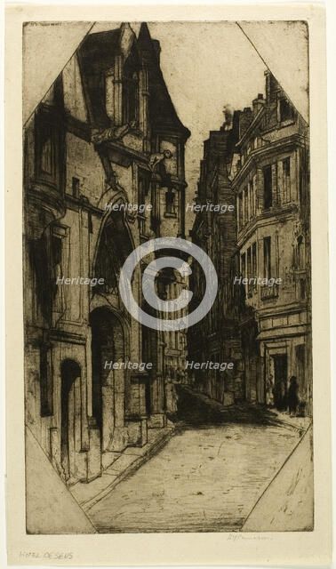 Hôtel de Sens, plate three from the Paris Set, 1904. Creator: David Young Cameron.