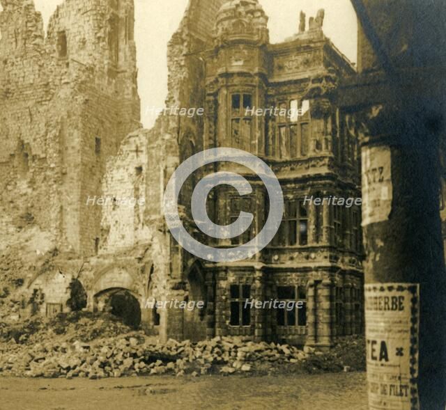 Hôtel de Ville, Arras, northern France, c1914-c1918.  Artist: Unknown.