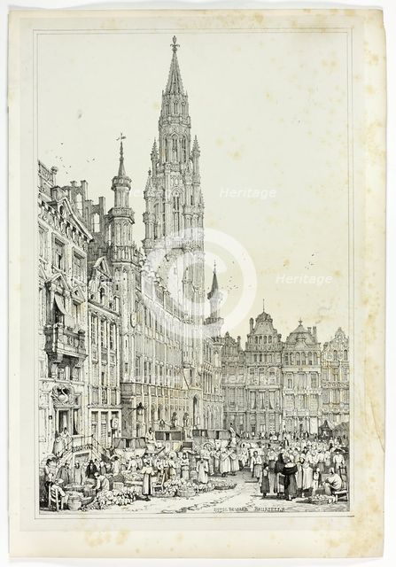 Hotel de Ville, Brussells, 1833. Creator: Samuel Prout.