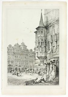Hotel de Ville, Prague, 1833. Creator: Samuel Prout