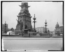Hotel English and Army and Navy Soldiers and Sailors Monument, Indianapolis, Ind., c1904. Creator: Unknown