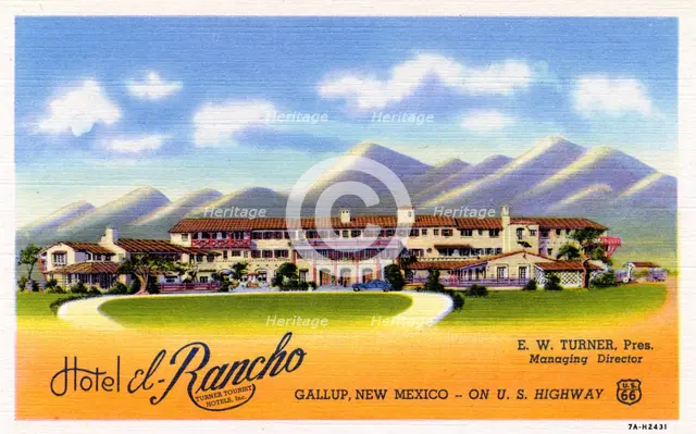 Hotel el Rancho, Gallup, New Mexico, USA, 1937. Artist: Unknown