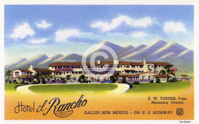 Hotel el Rancho, Gallup, New Mexico, USA, 1937. Artist: Unknown