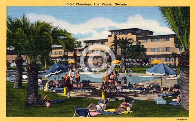 'Hotel Flamingo, Las Vegas, Navada', postcard, 1947. Artist: Unknown