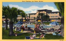 Hotel Flamingo, Las Vegas, Navada postcard, 1947