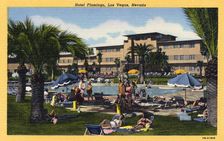 Hotel Flamingo, Las Vegas, Navada postcard, 1947