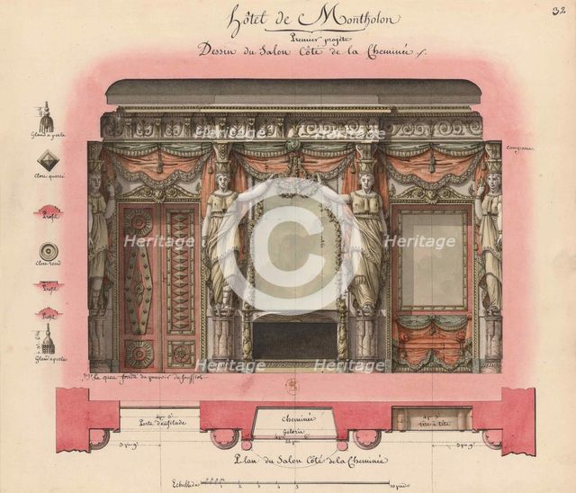 Hôtel Montholon. Projet de salon, 1786. Creator: Lequeu, Jean-Jacques (1757-1826).