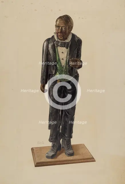 Hotel Porter Figure, 1939. Creator: Alvin M Gully.