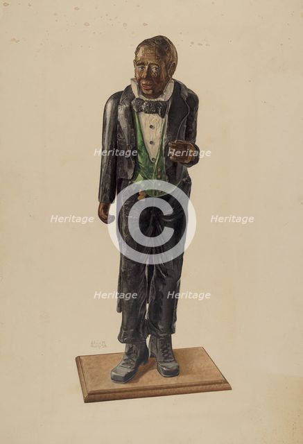Hotel Porter Figure, 1939. Creator: Alvin M Gully.