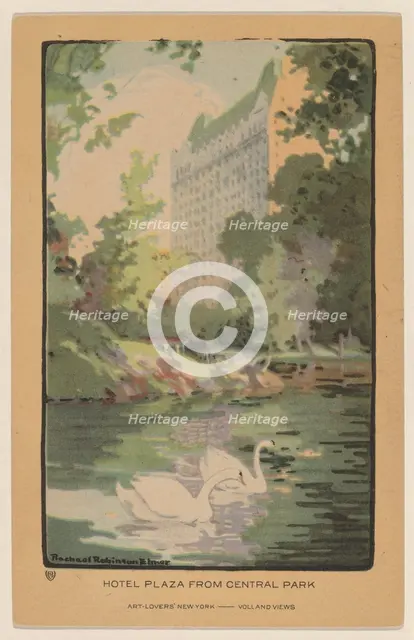 Hotel Plaza from Central Park, 1914. Creator: Rachael Robinson Elmer.