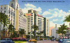 Hotel Row, Collins Avenue, Miami Beach, Florida, USA, 1949