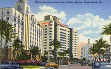 Hotel Row, Collins Avenue, Miami Beach, Florida, USA, 1949