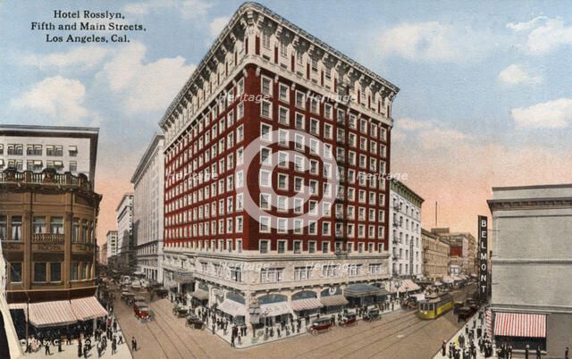 Hotel Rosslyn, 5th and Main Streets, Los Angeles, California, USA, 1915. Artist: Unknown