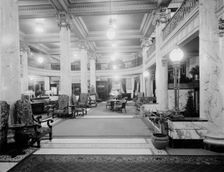 Hotel Utica, reception lobby, Utica, N.Y., between 1905 and 1915. Creator: Unknown