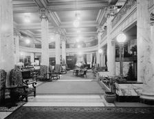 Hotel Utica, reception lobby, Utica, N.Y., between 1905 and 1915. Creator: Unknown
