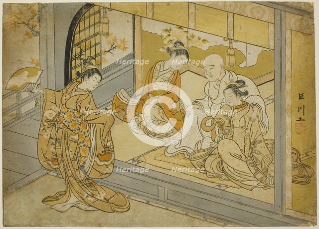 Hotoke Gozen Dancing before Taira no Kiyomori, 1765. Creator: Suzuki Harunobu.