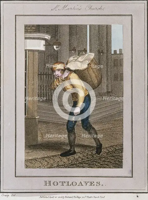 'Hotloaves', Cries of London, 1804. Artist: Anon