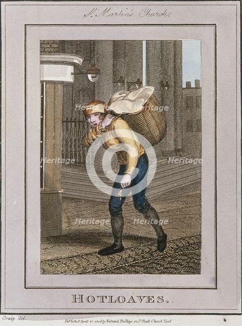 'Hotloaves', Cries of London, 1804. Artist: Anon