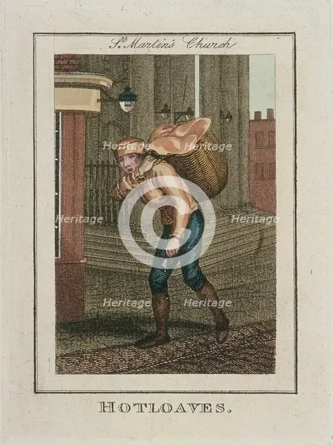 'Hotloaves', Cries of London, 1804. Artist: Anon