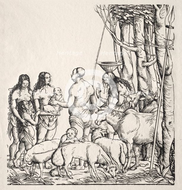 Hottentots with herd. Creator: Hans Burgkmair (German, 1473-1531).