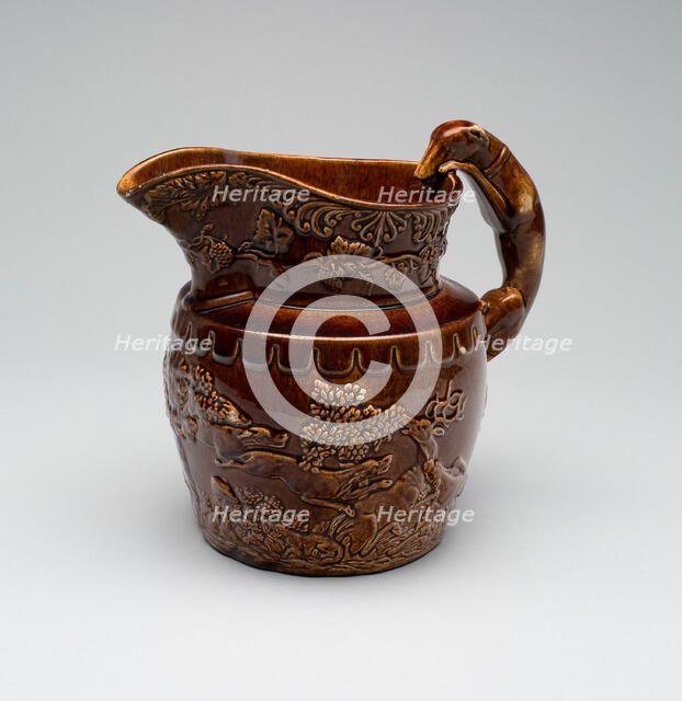 Hound-Handled Pitcher, c. 1850. Creator: Unknown.