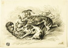 Hounds with Fox, 1800/10. Creator: Guillaume Coustou I