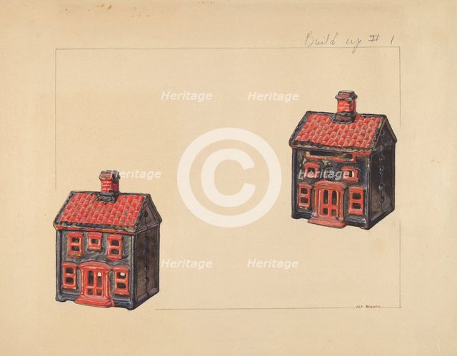 House Coin Bank, c. 1938. Creator: Alf Bruseth.