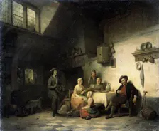 House concert. Artist: Braekeleer, Ferdinand de, the Elder (1792-1883)