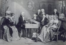 House Concert at the Mozart family in Vienna, 19th century. Artist: Anonymous