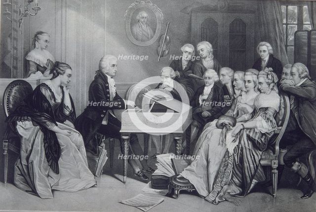 House Concert at the Mozart family in Vienna, 19th century. Artist: Anonymous  