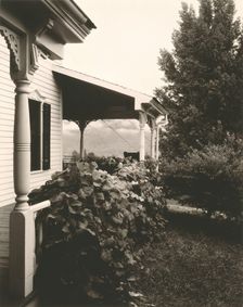 House and Grape Leaves, 1934. Creator: Alfred Stieglitz