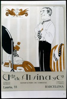 House Advertising Vda. de Alsina y Cia. de Barcelona, manufactures of ties, shirts, collars..., 1921 Creator: Roqueta Ramón (1888-1933)