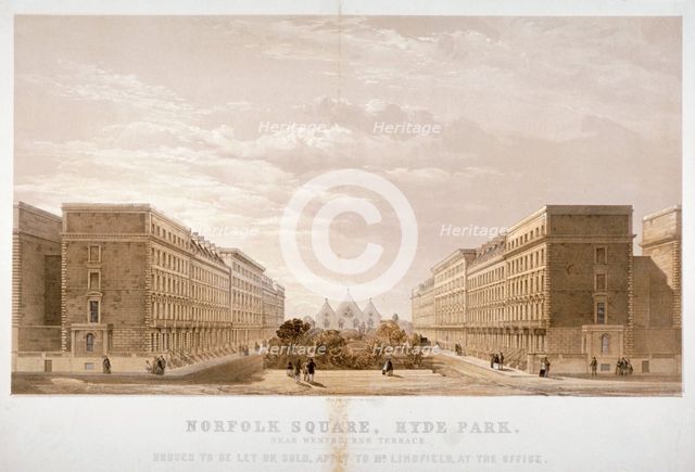 House agent's advertisement for properties in Norfolk Square, Paddington, London, c1870.             Artist: Day & Son