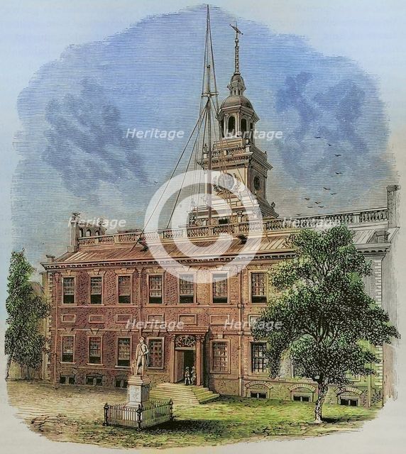 House at Philadelphia in which the first congresses were held, 19th-century. Creator: Unknown.